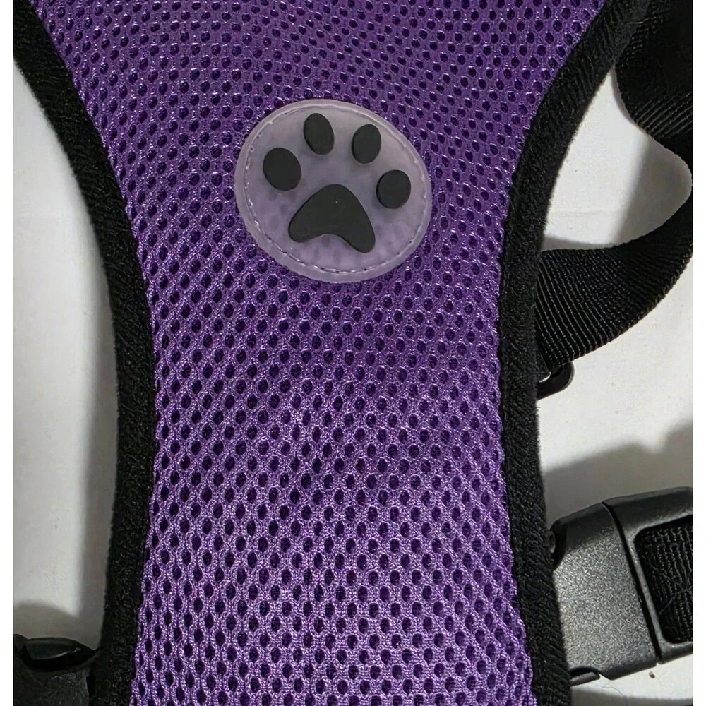 SlowTon Breathable Mesh Dog Car Harness and Safety Vest, Purple, Size Small